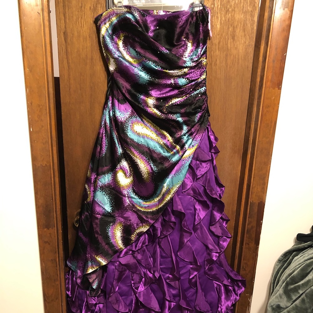 Purple psychedelic prom dress
